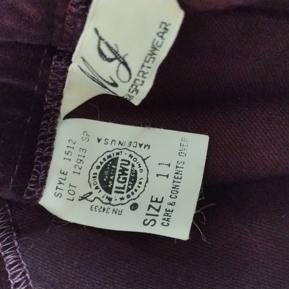 MJ Concepts In Sportswear Vintage Burgundy Velvet Zip Back Straight Midi Skirt - Picture 9 of 13